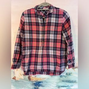 J. Crew womens plaid button front shirt